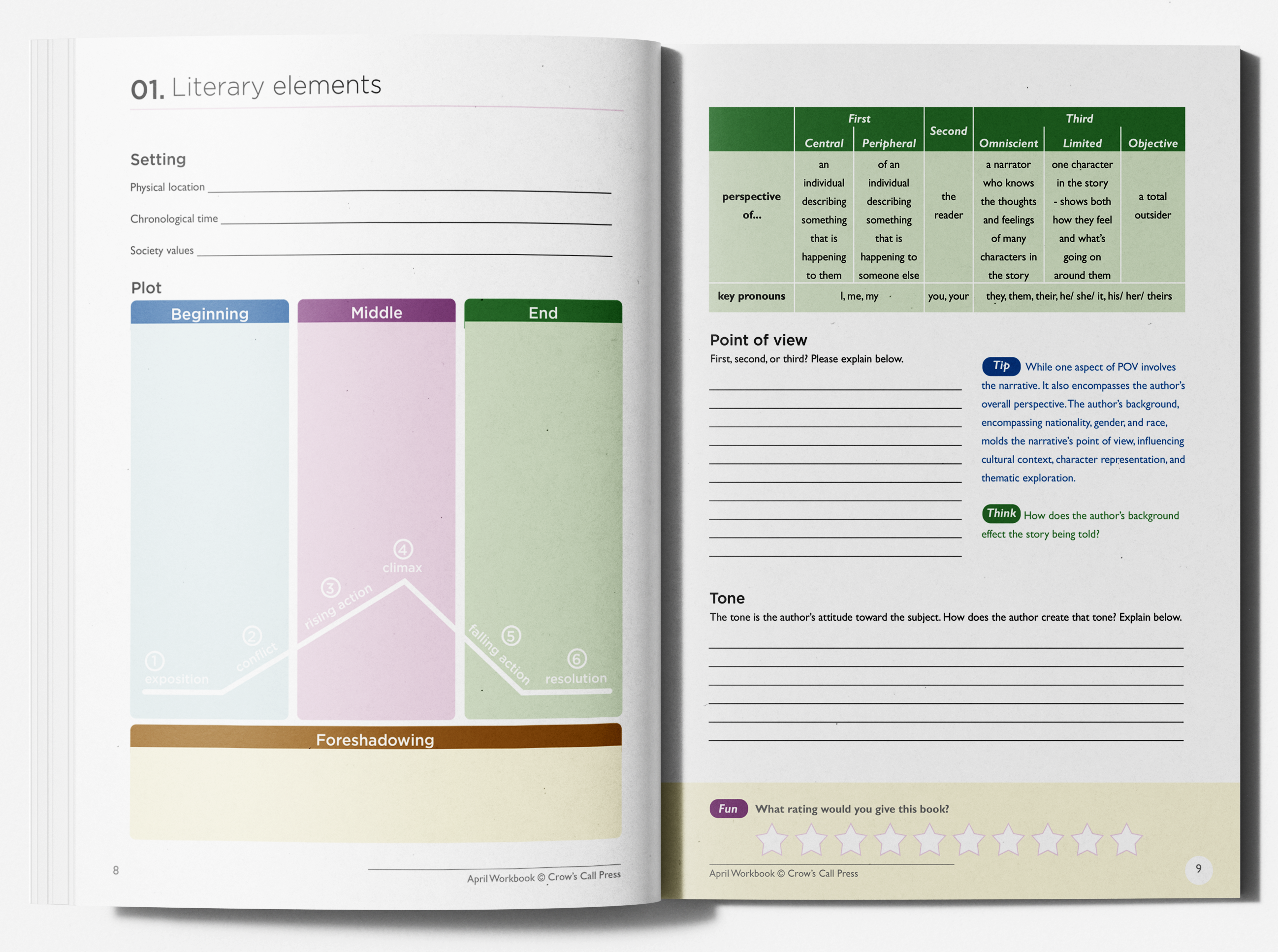 Workbook interior spread